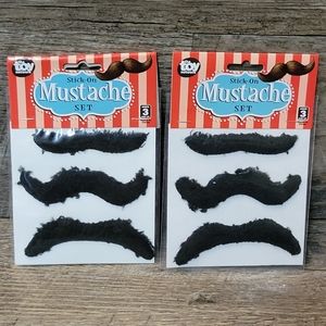 Costume 3pc stick-on Mustache 2pack